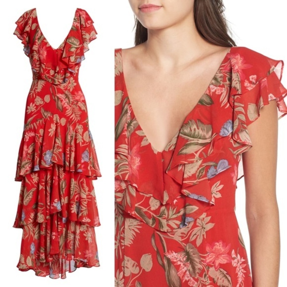 WAYF Chelsea Tiered Ruffle Maxi Dress